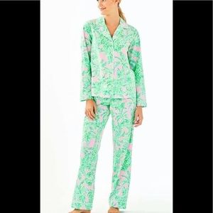 Lilly Pulitzer Pink Sand Paradise Pajama set XS
